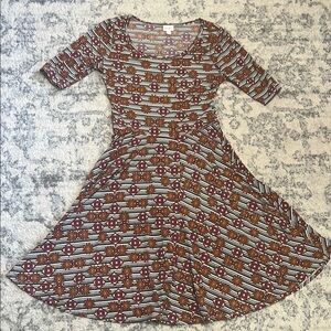 Striped LulaRoe Nicole Dress